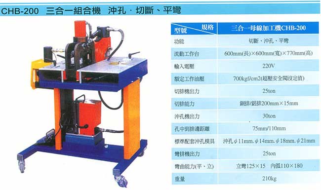 中壢五金,桃園五金,五金批發,五金行,氣動油壓工具類,三合一組合機  沖孔/切斷/平彎