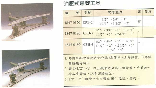 中壢五金,桃園五金,五金批發,五金行,氣動油壓工具類,油壓式彎管工具