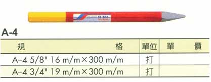 中壢五金,桃園五金,五金批發,五金行,手工具類,尖型長柄水泥鑿