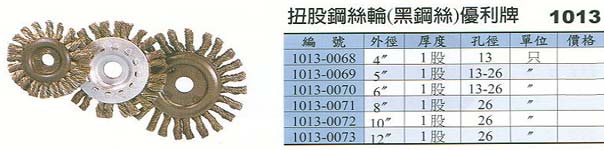 中壢五金,桃園五金,五金批發,五金行,研磨材料類,紐股鋼絲輪(黑鋼絲)