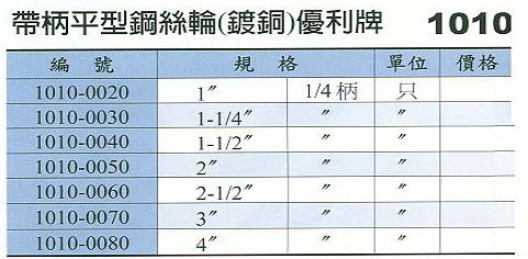 中壢五金,桃園五金,五金批發,五金行,研磨材料類,帶柄平型鋼絲輪(鍍銅)