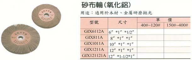 中壢五金,桃園五金,五金批發,五金行,研磨材料類,砂布輪(氧化鋁)