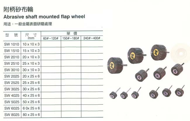 中壢五金,桃園五金,五金批發,五金行,研磨材料類,附柄砂布輪