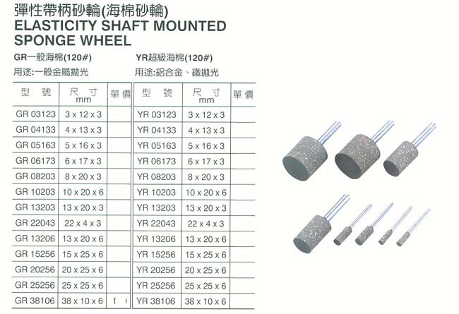 中壢五金,桃園五金,五金批發,五金行,研磨材料類,彈性帶柄砂輪(海棉砂輪)