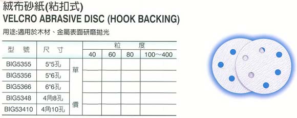 中壢五金,桃園五金,五金批發,五金行,研磨材料類,絨布砂紙(粘扣式)