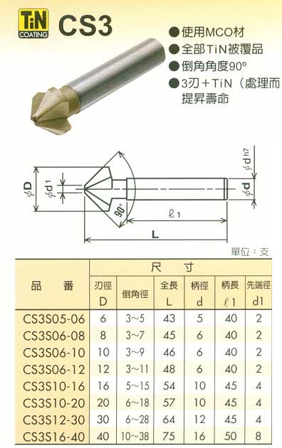 中壢五金,桃園五金,五金批發,五金行,切削工具類,倒角刀-III型(三刃)