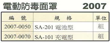 電動防毒面罩