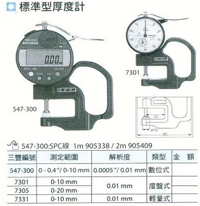 中壢五金,桃園五金,五金批發,五金行,量測工具,標準型厚度計