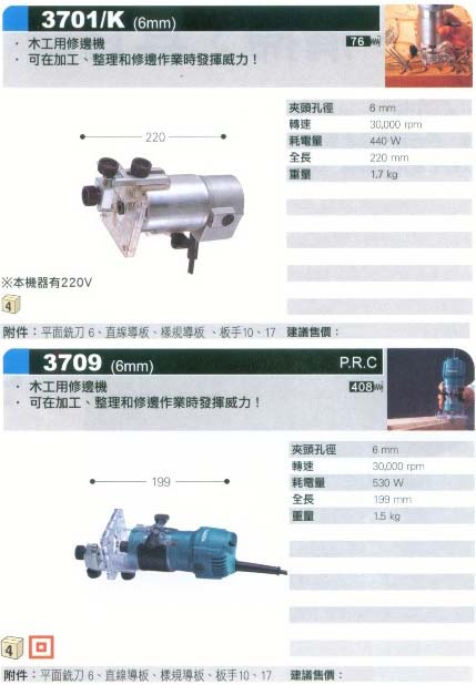 木工用電動修邊機