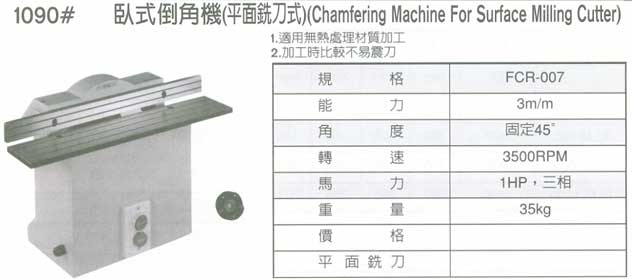 中壢五金,桃園五金,五金批發,五金行,切削工具類,臥式倒角機(平面銑刀式)