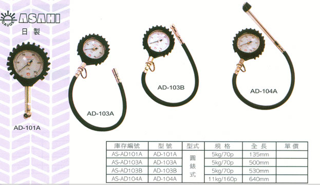 中壢五金,桃園五金,五金批發,五金行,氣動油壓工具類,輪胎氣壓錶