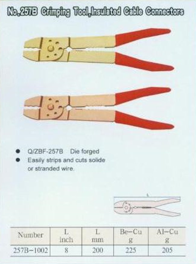 中壢五金,桃園五金,五金批發,五金行,防爆工具,防爆鉗子257B