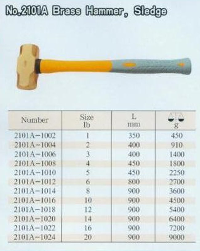 中壢五金,桃園五金,五金批發,五金行,防爆工具,防爆銅鎚2101A