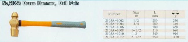 中壢五金,桃園五金,五金批發,五金行,防爆工具,防爆銅鎚2105A