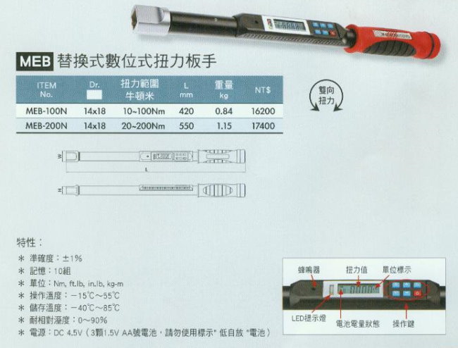 中壢五金,桃園五金,五金批發,五金行,量測工具,替換式數位式扭力板手