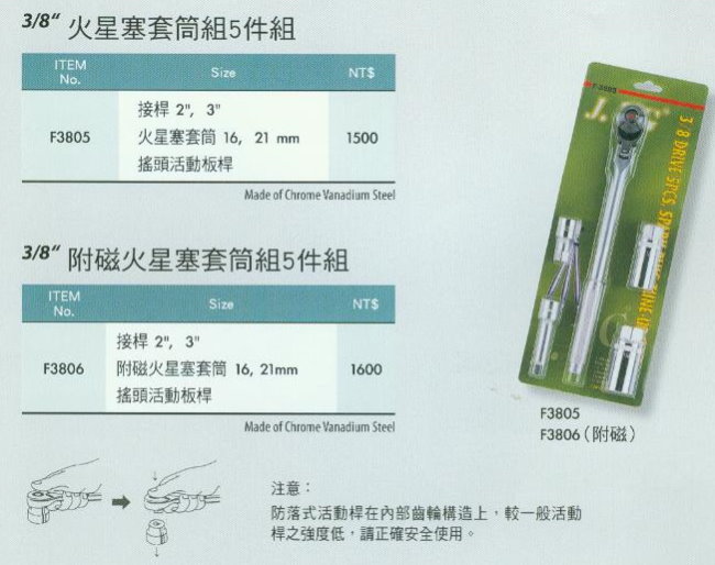 中壢五金,桃園五金,五金批發,五金行,手工具類,火星塞套筒組5件組