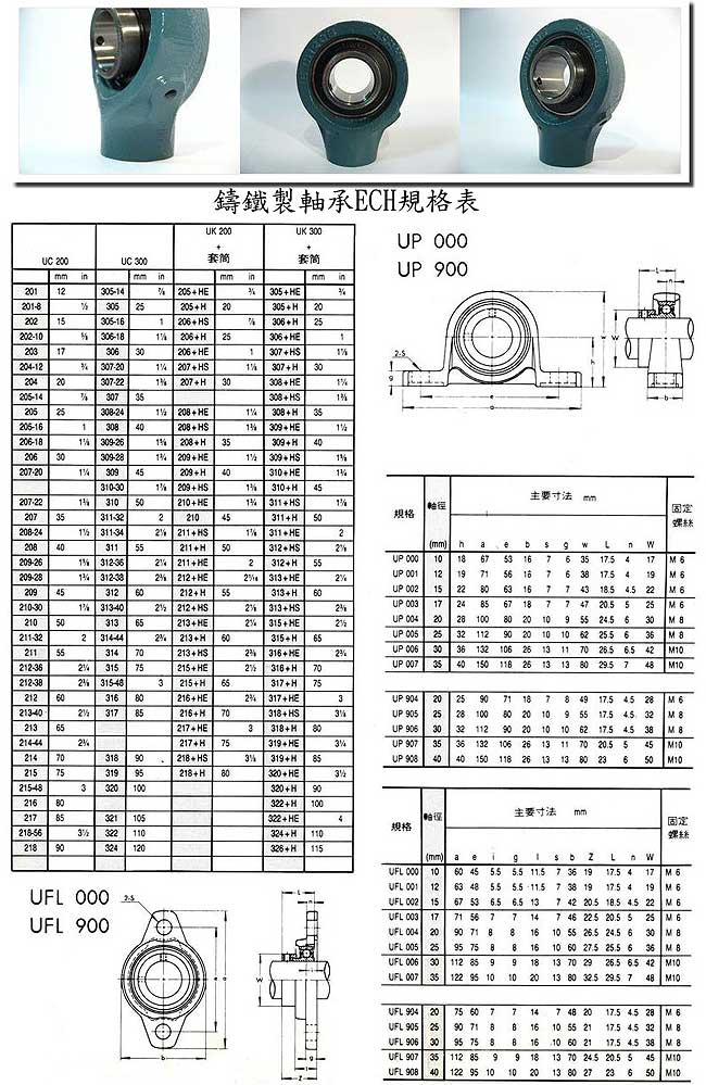 中壢五金,桃園五金,五金批發,五金行,培林、鏈條、螺絲,鑄鐵製軸承ECH