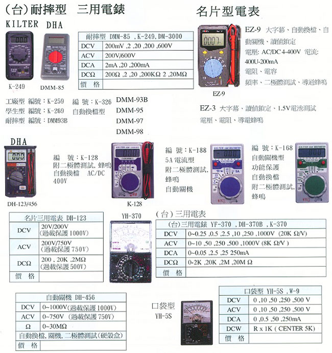 中壢五金,桃園五金,五金批發,五金行,水電材料,台製各式三用電錶