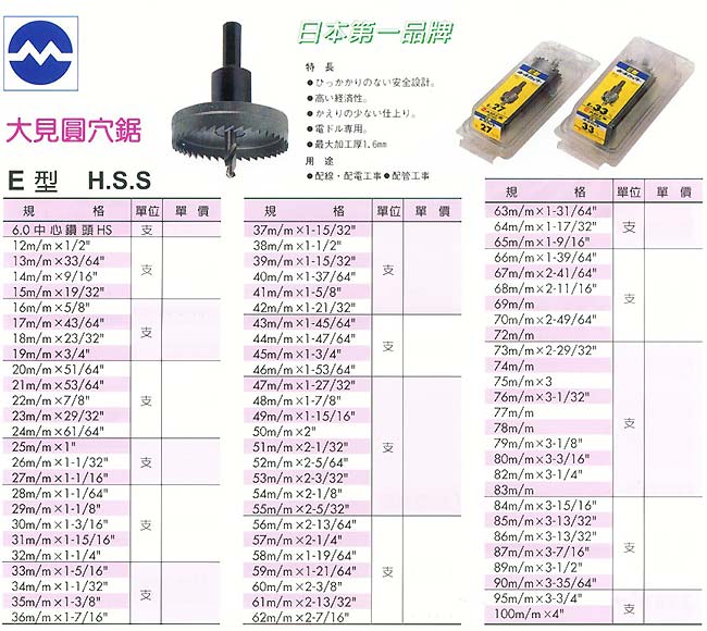 中壢五金,桃園五金,五金批發,五金行,手工具類,雙金屬長刃圓穴鋸