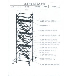 三層移動式工作架